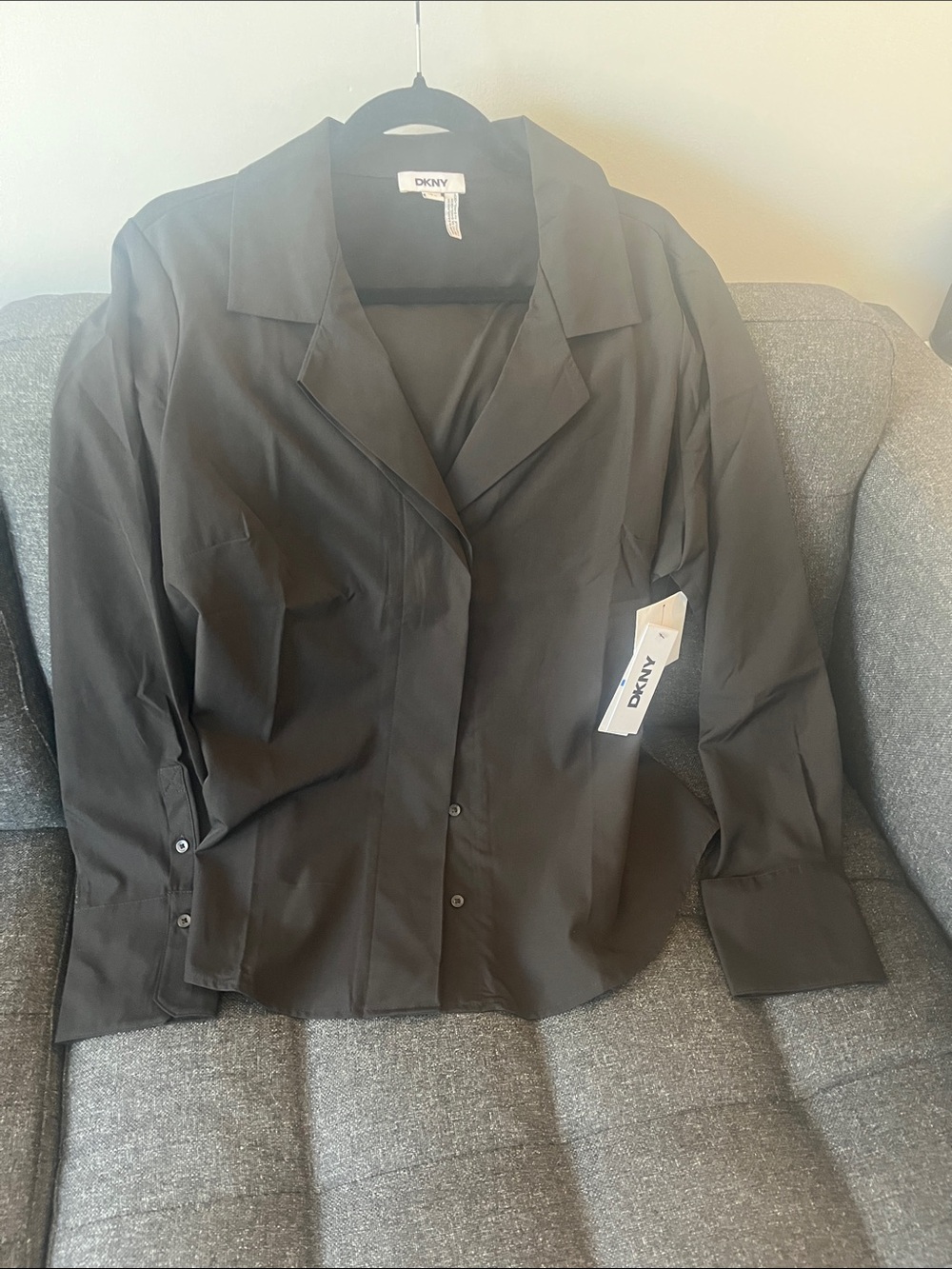 Dkny Black Button-Front Women's Blouse